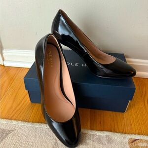 BRAND NEW, Cole Hann black patent heels.